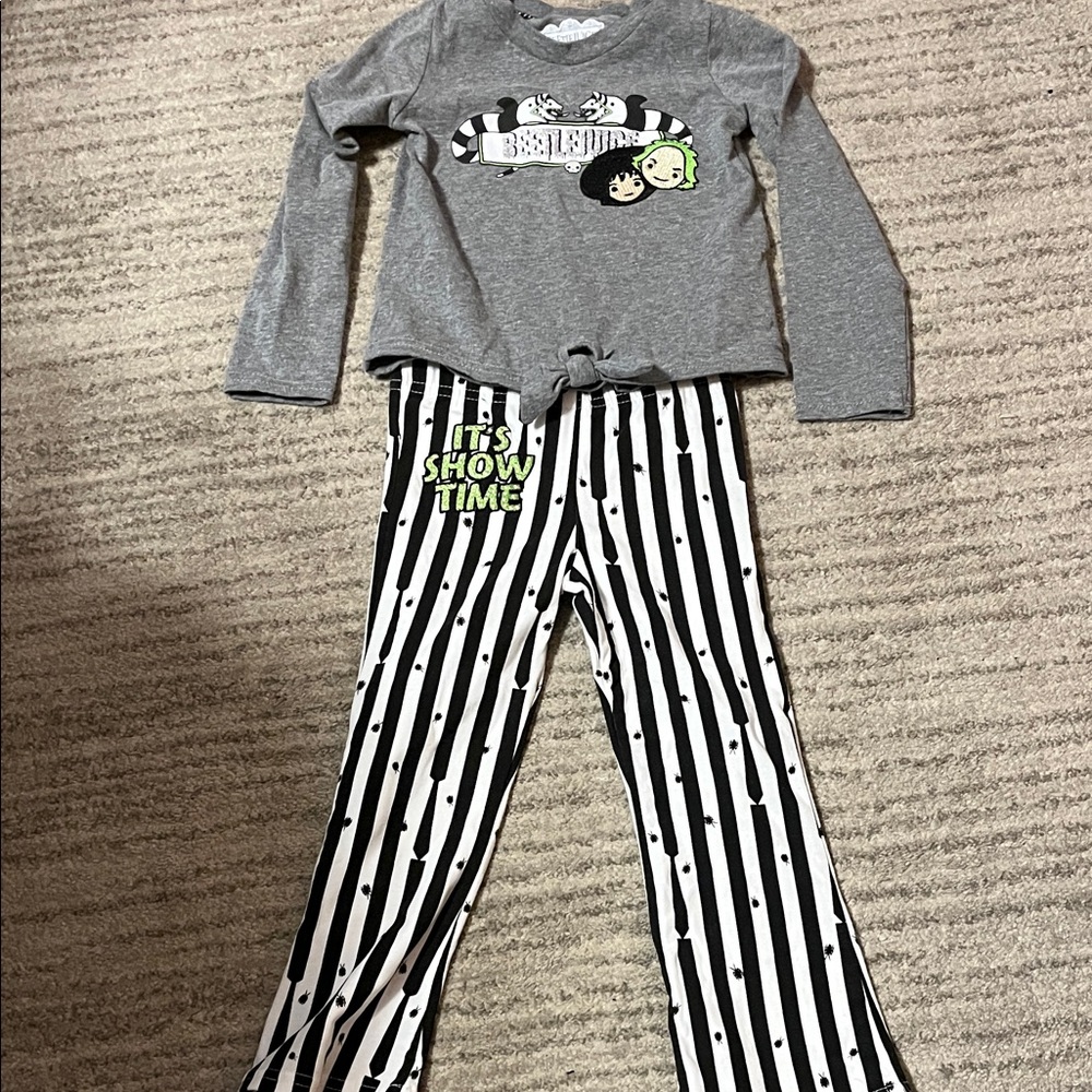 Beetlejuice Gray and Black Striped outfit